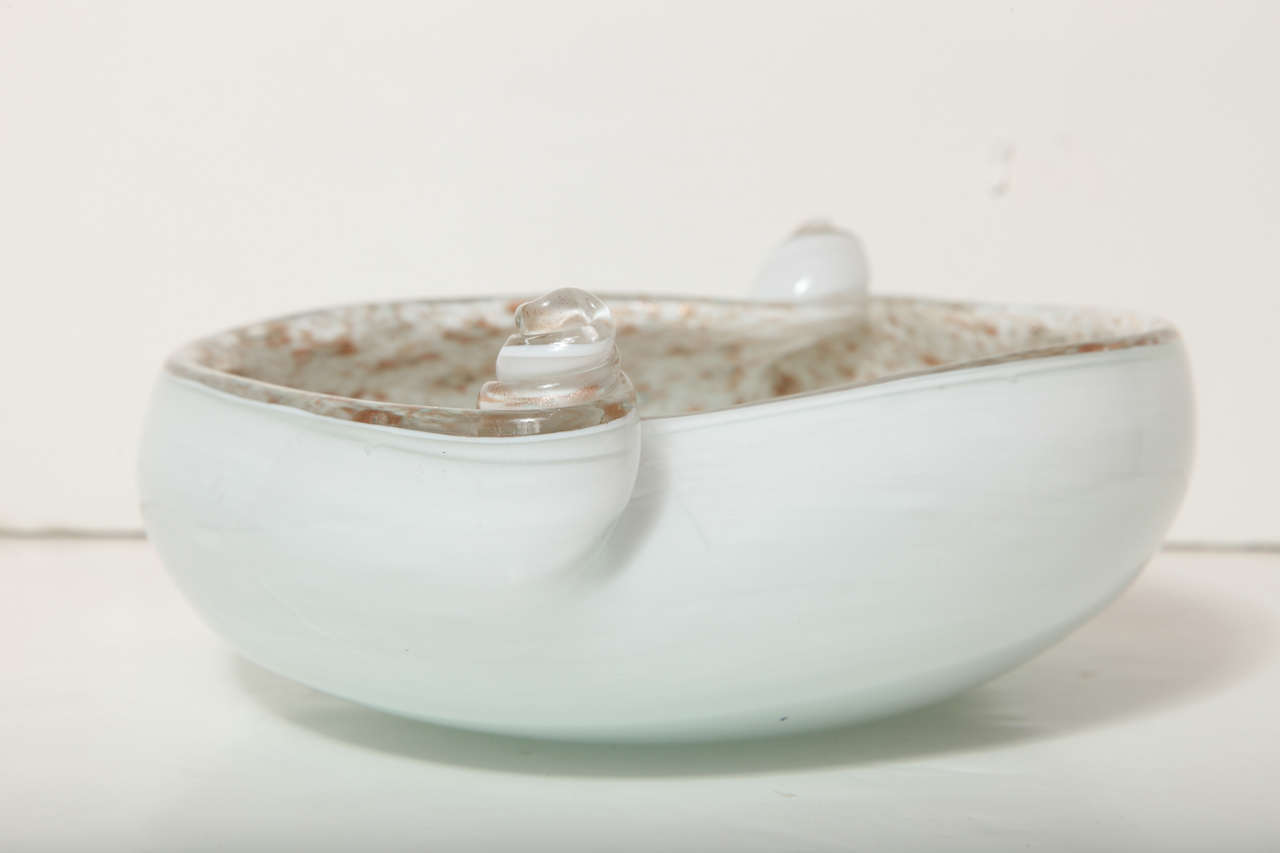 White and Gold Murano Glass Dish 2