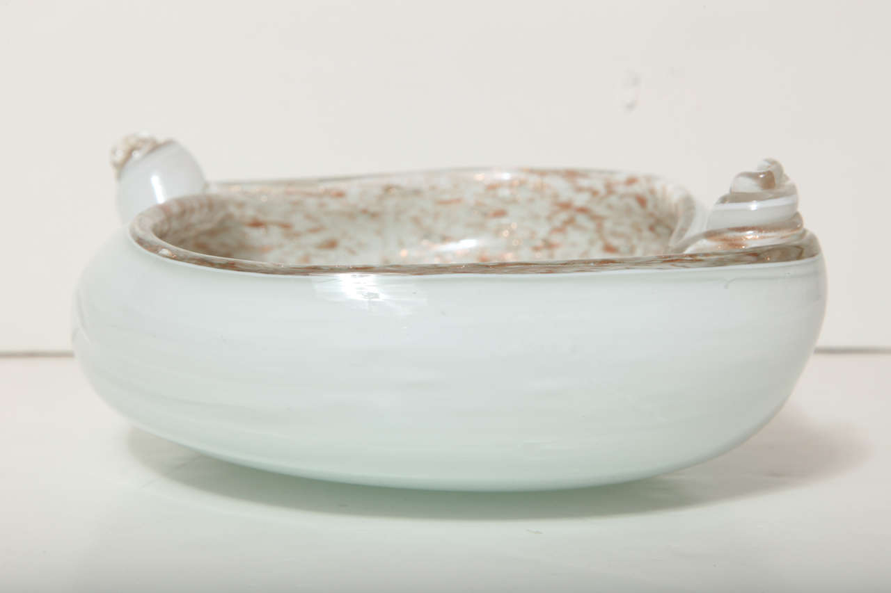 White and Gold Murano Glass Dish 3