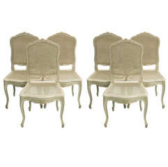 Louis XV  style caned dining chairs