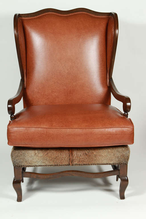 Vintage Wing Chair and Ottoman