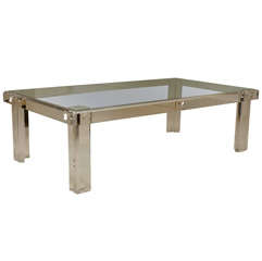 Lucite 
Glass Coffee Table