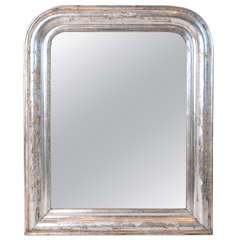 19th Century Silver Leaf Mirror 19th Century Silver Leaf Mirror