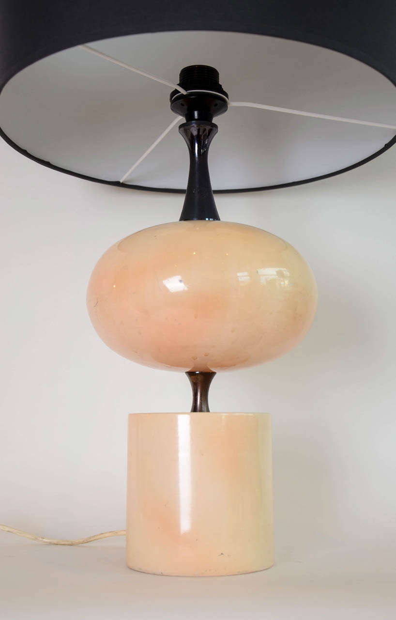 Mid-Century Modern Large 1970s Table Lamp by Barbier