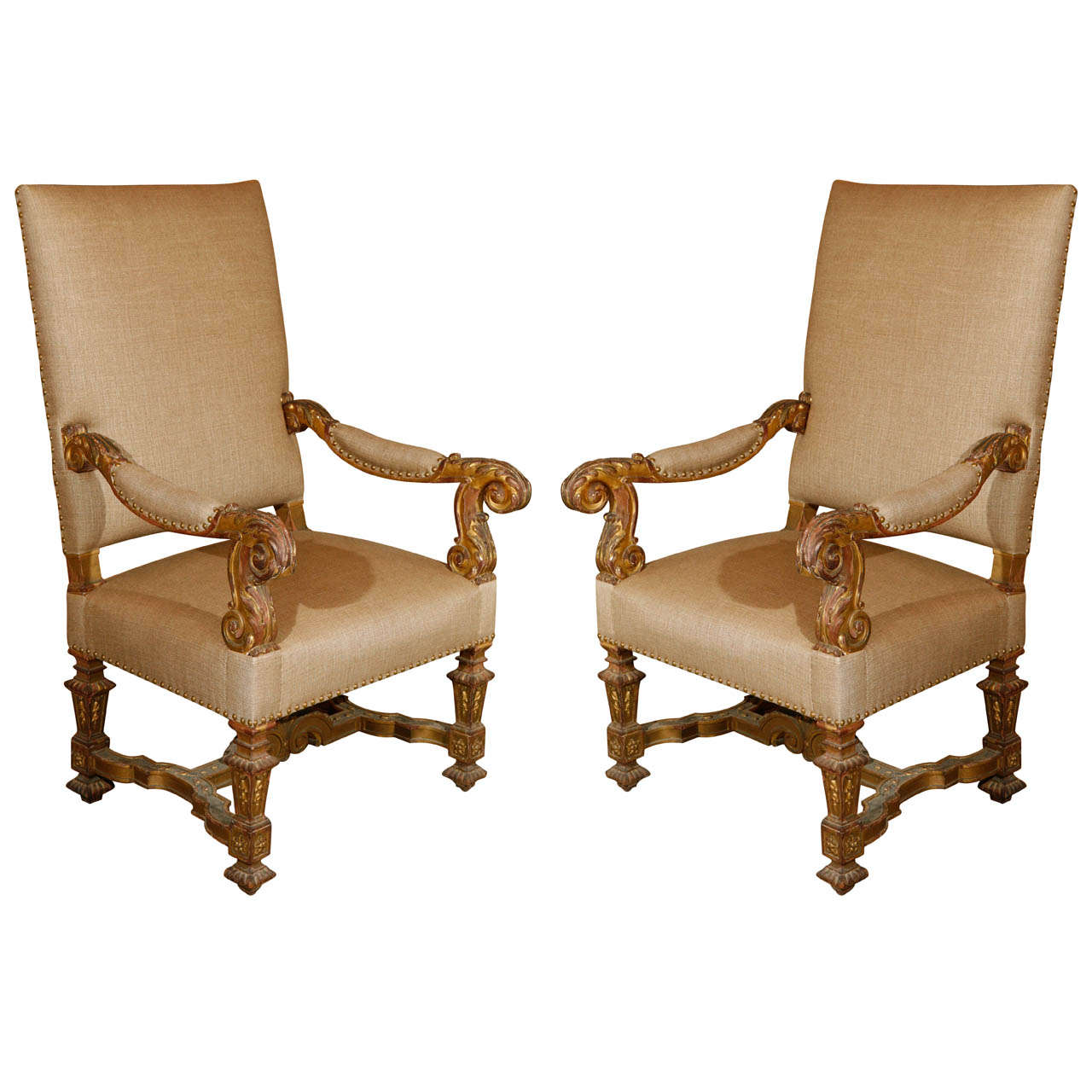 19th C French Arm Chairs For Sale
