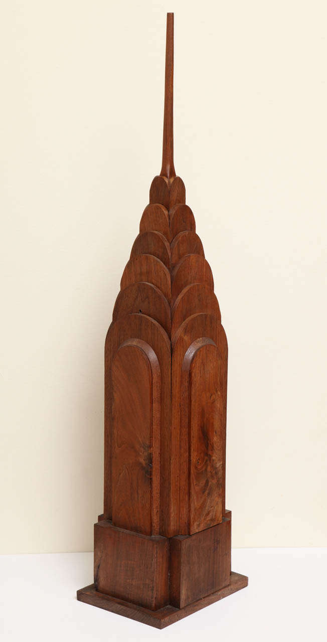 20th Century Large Wooden Sculpture of the Chrysler Building