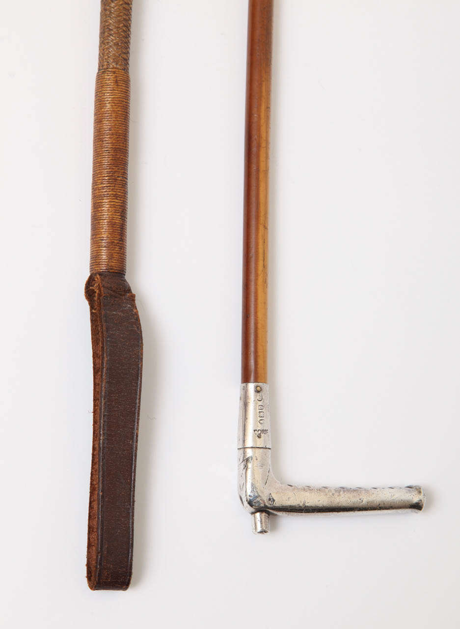 British Rare High Quality Sterling Silver Cat Riding Crop & Children's Riding Crop by Brigg