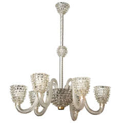Barovier Toso 6 Arm Chandelier made in Venice