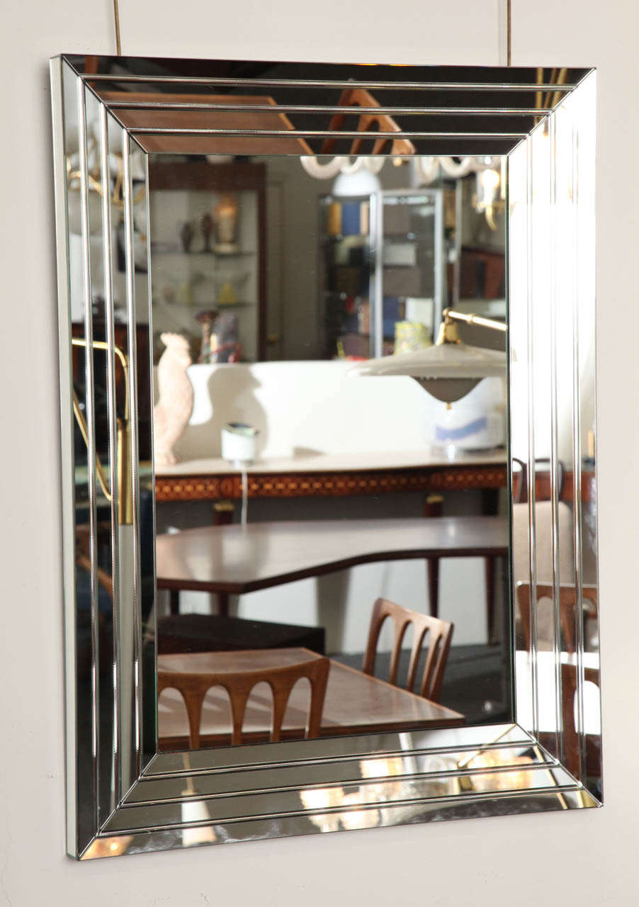 Italian Faceted Mirror Made in Milan