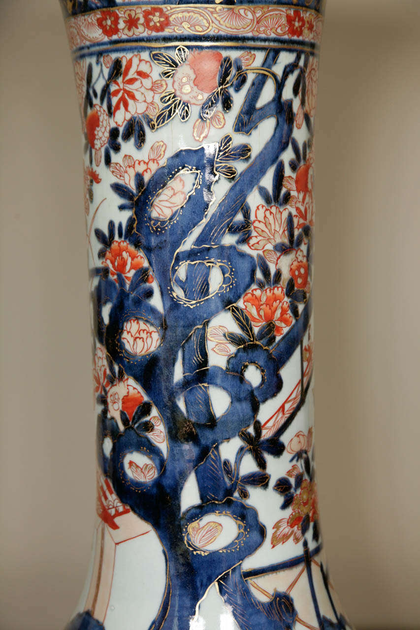 Porcelain Huge 18th Century Japanese Imari Sleeve Vase