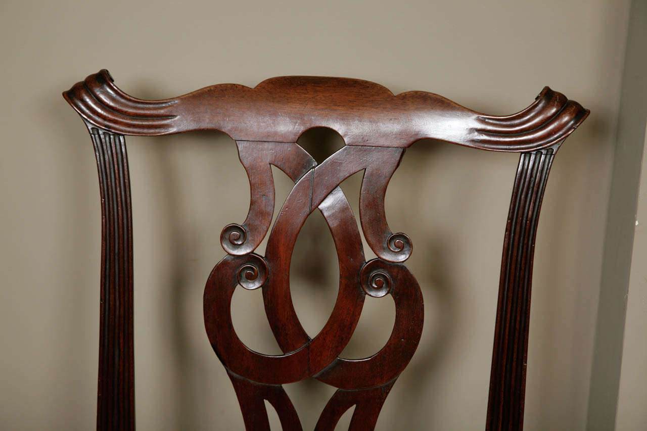 An Unusual Chippendale Period Chinoiserie Fretwork Chair circa 1770 1