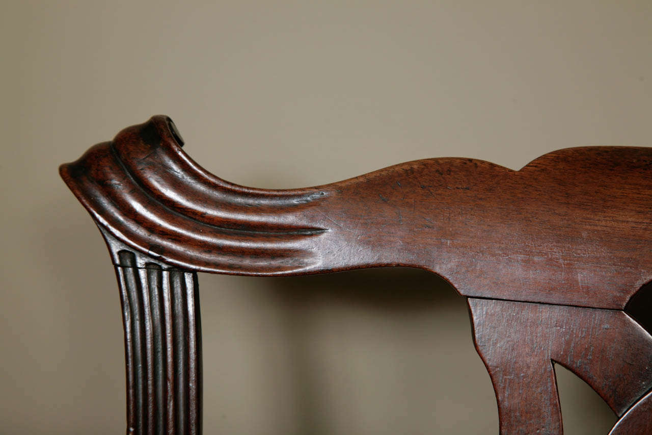 British An Unusual Chippendale Period Chinoiserie Fretwork Chair circa 1770