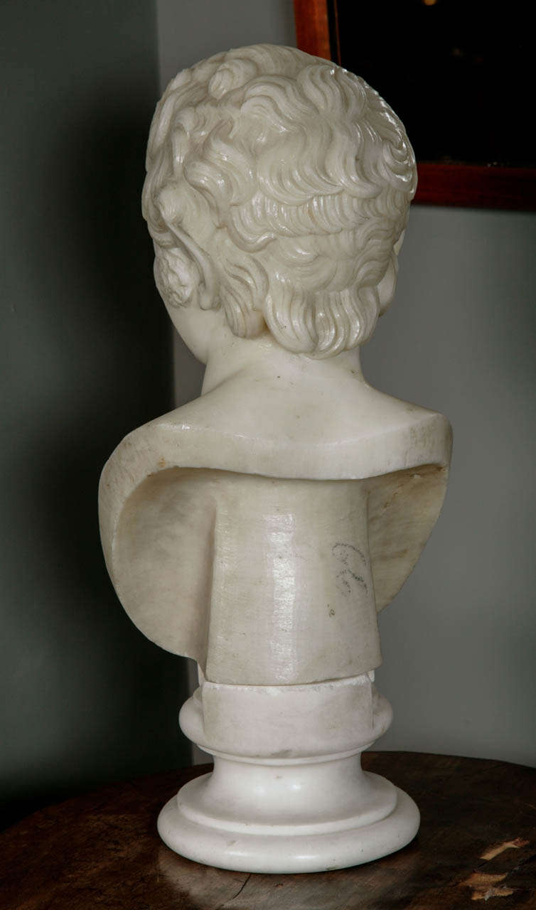 Italian Statuary Marble Bust of the Albani Faun