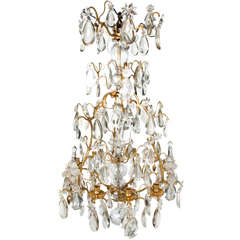 Antique A  19th Century Louis XV Style Bronze and Glass 9 Light Chandelier