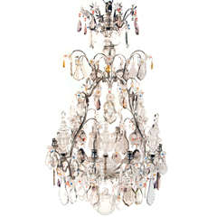 A Louis XV Style Silvered Bronze 8 Light Chandelier