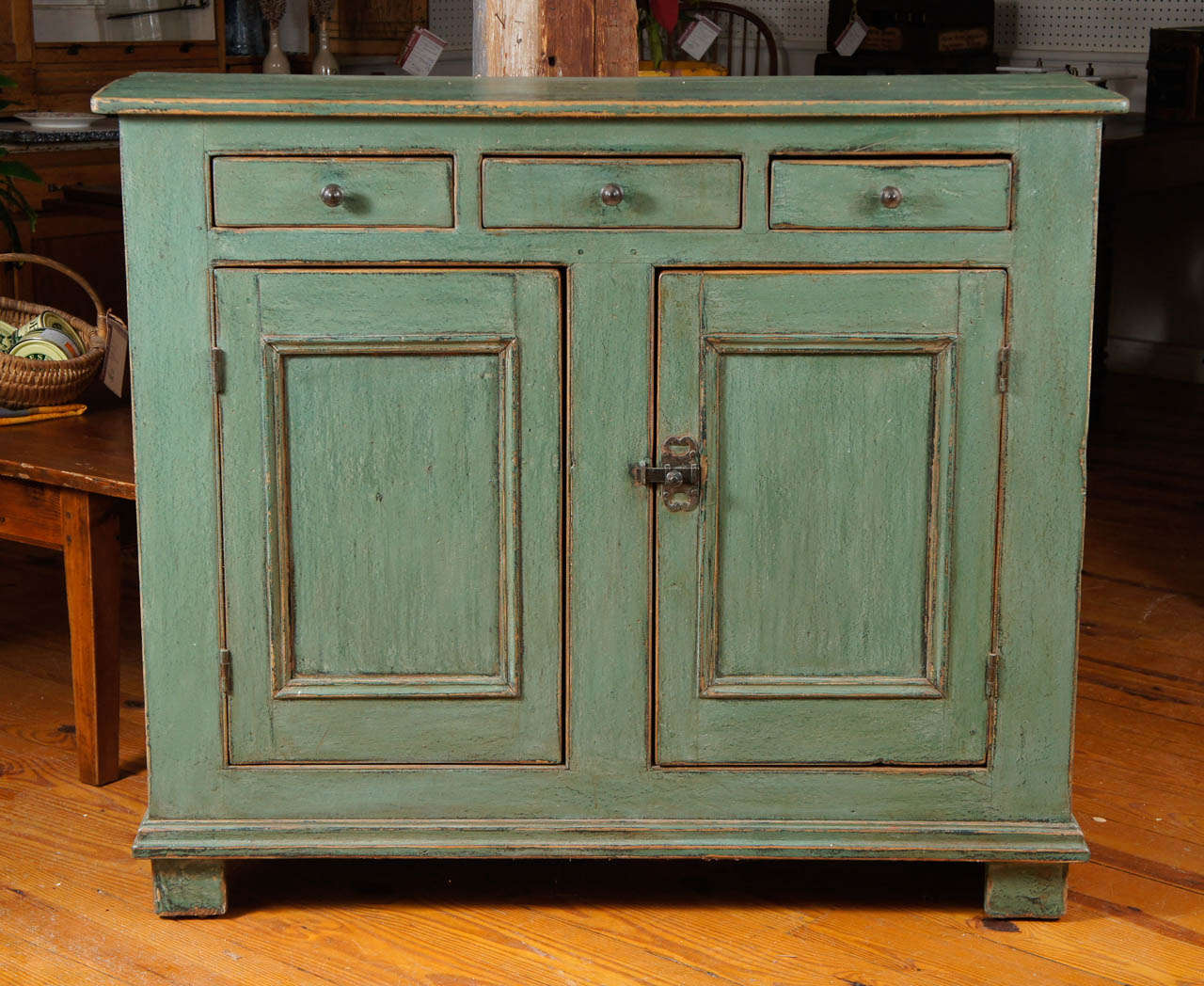 Green Three Drawer/Two Door Canadian Buffet at 1stDibs