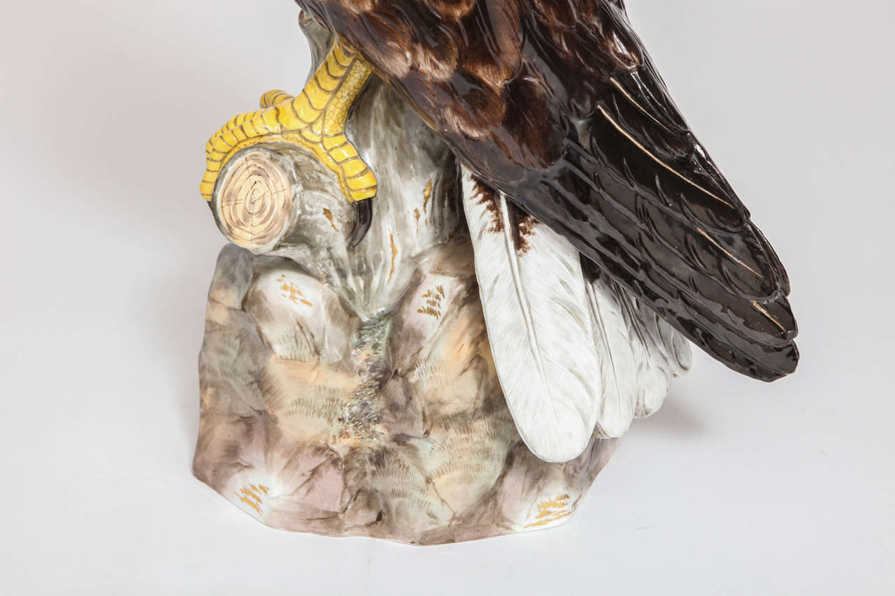 Großes, beeindruckendes und seltenes Meissen Porcelain Modell eines Adlers, um 1880 (Deutsch) im Angebot