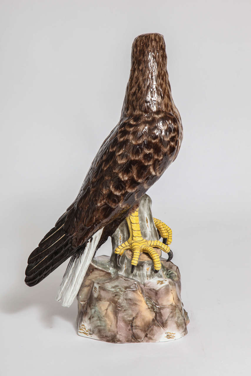 Large, Impressive and Rare Meissen Porcelain Model of an Eagle, circa 1880 In Good Condition For Sale In New York, NY