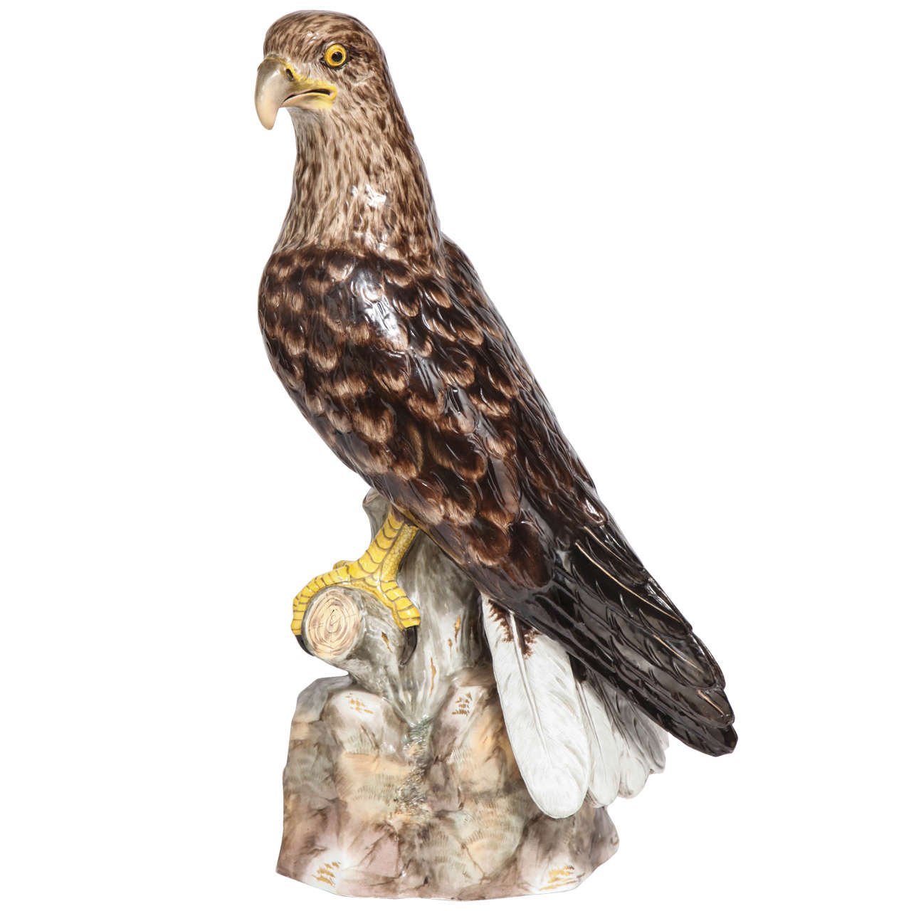 Large, Impressive and Rare Meissen Porcelain Model of an Eagle, circa 1880 For Sale