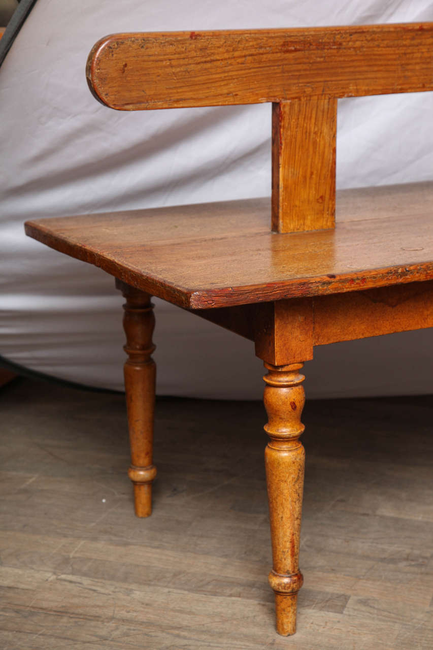 Early 20th Century Rare Two-Sided Oak Bench