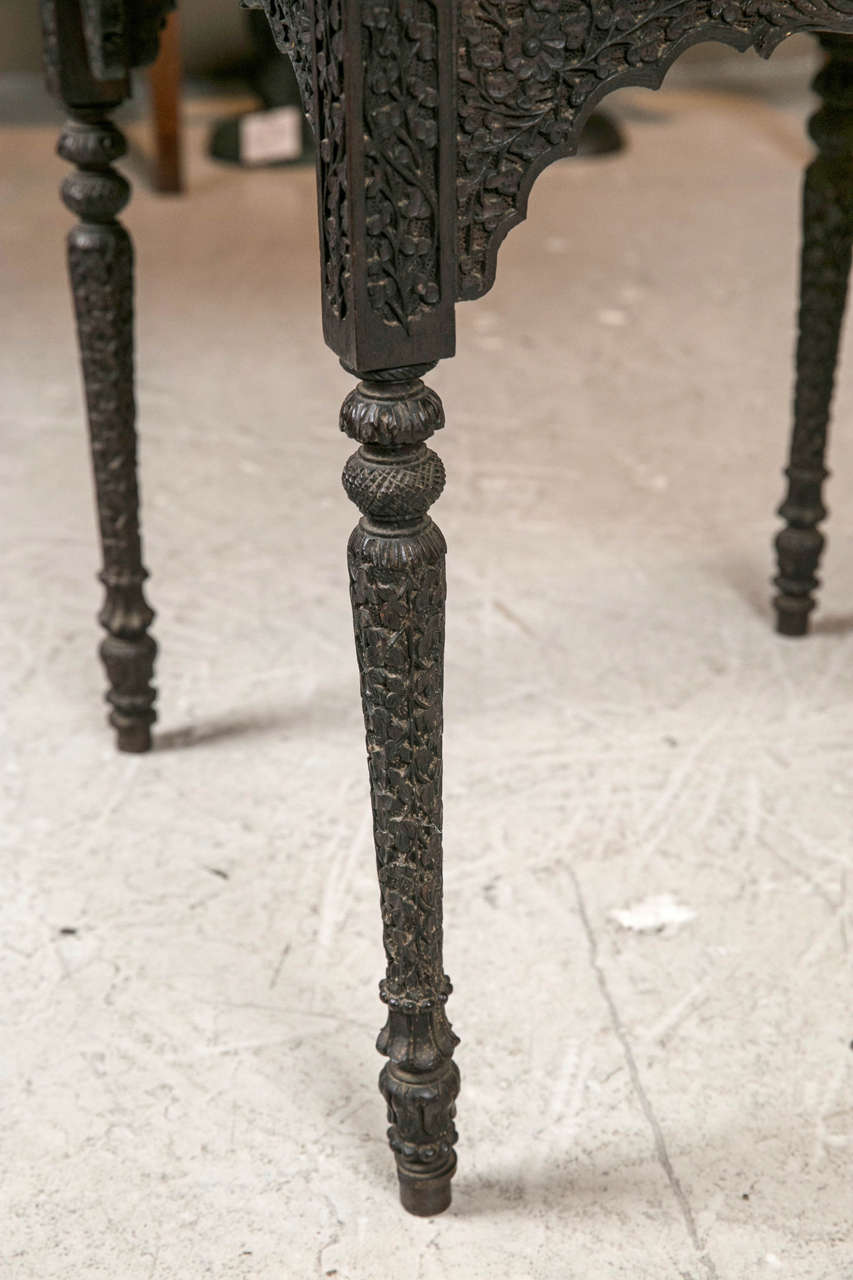 Anglo Indian Carved Rosewood Table 1