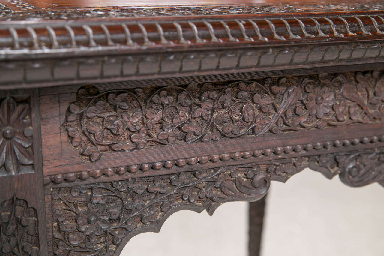 Anglo Indian Carved Rosewood Table 2