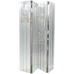 Four Panel Mirrored Screen