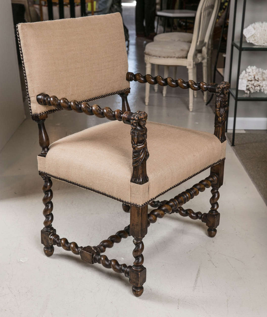 19th Century Italian Hand Carved Side Chair 2