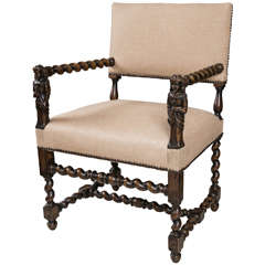 19th Century Italian Hand Carved Side Chair