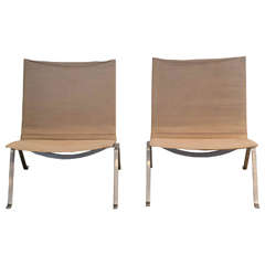 Poul Kjaerholm PK-22's Chairs, Produced by E. Kold Christensen, Denmark