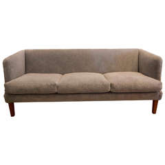 Arne Vodder Three-Seat Sofa in Gray Alpaca, Denmark, 1940