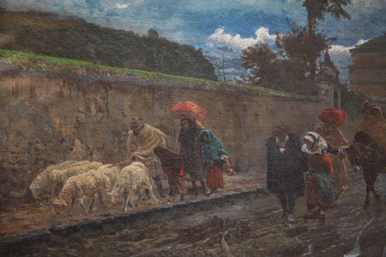 Style international Peinture Huile sur toile de Pio Joris Important artiste italien du 19ème siècle en vente