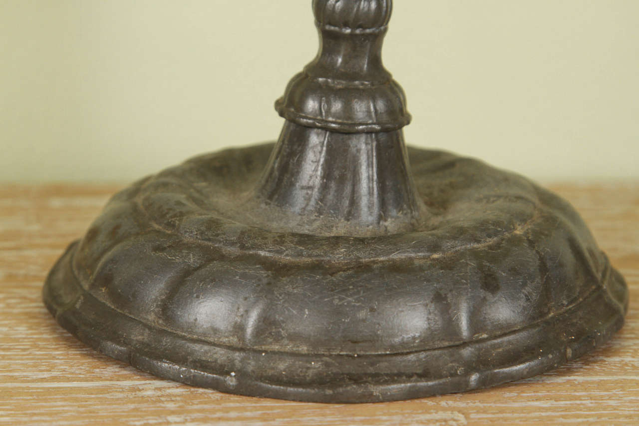 Mid-18th Century French Pewter Candlestick, circa 1750 For Sale