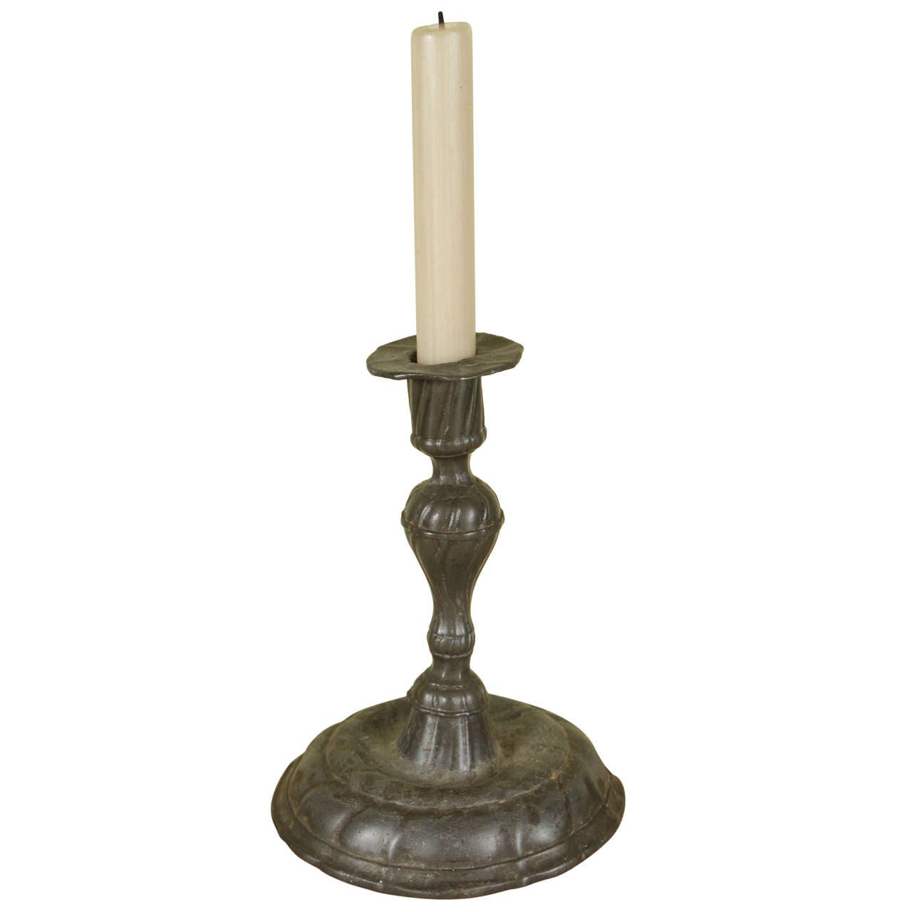 French Pewter Candlestick, circa 1750 For Sale