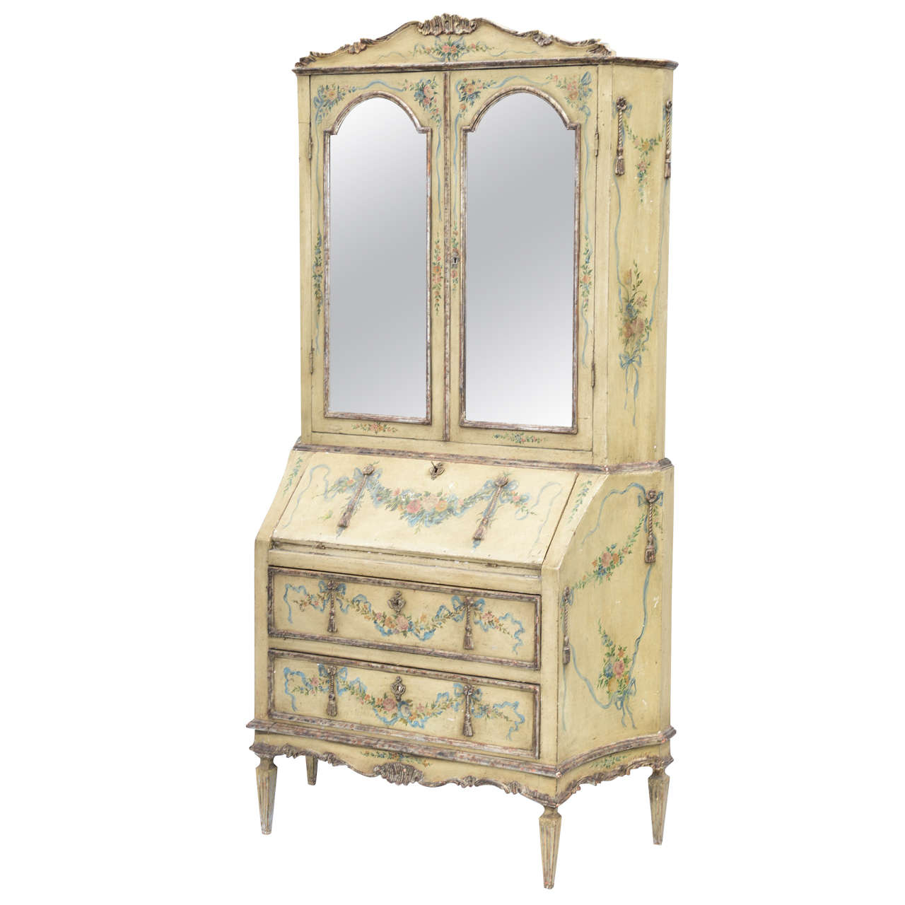 Fine Hand-Painted Venetian 19th Century Secretaire