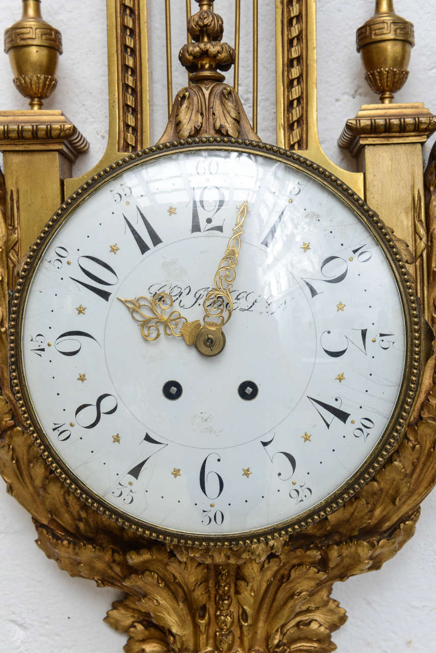 French 19th Century Dore Bronze Cartel Clock