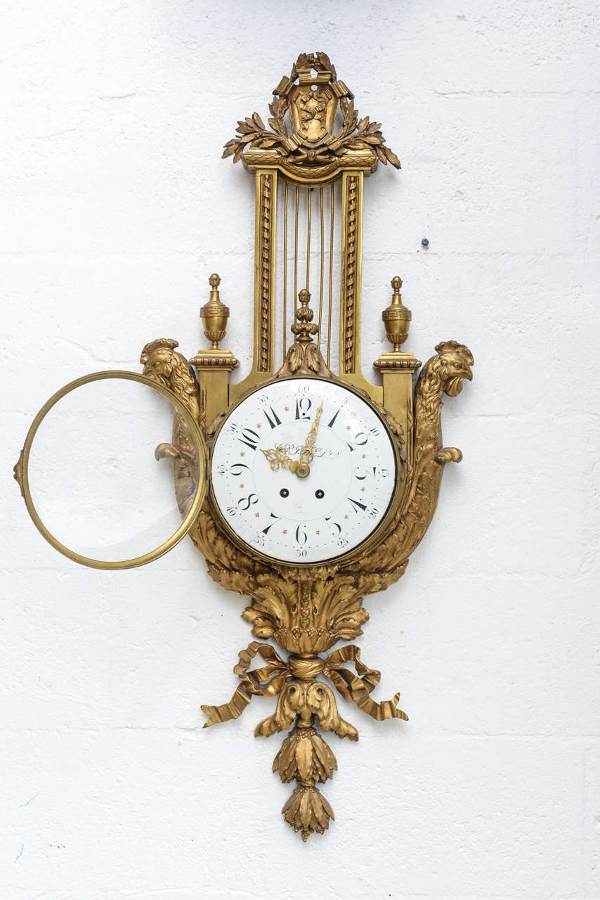 19th Century Dore Bronze Cartel Clock 3