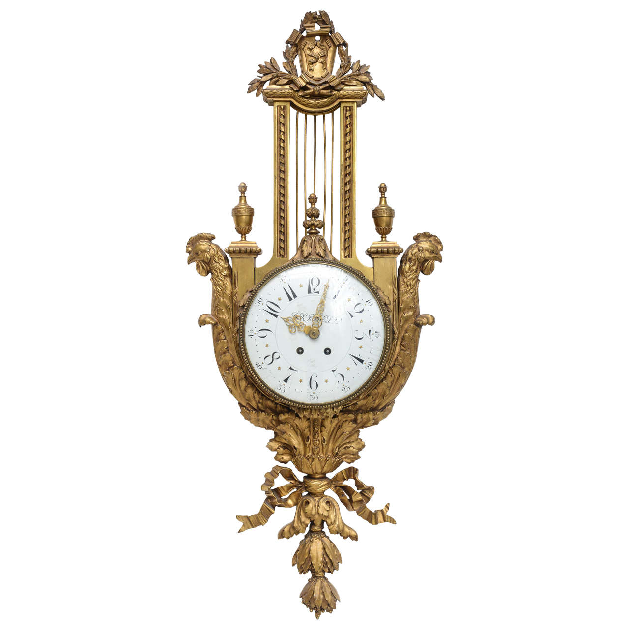 19th Century Dore Bronze Cartel Clock