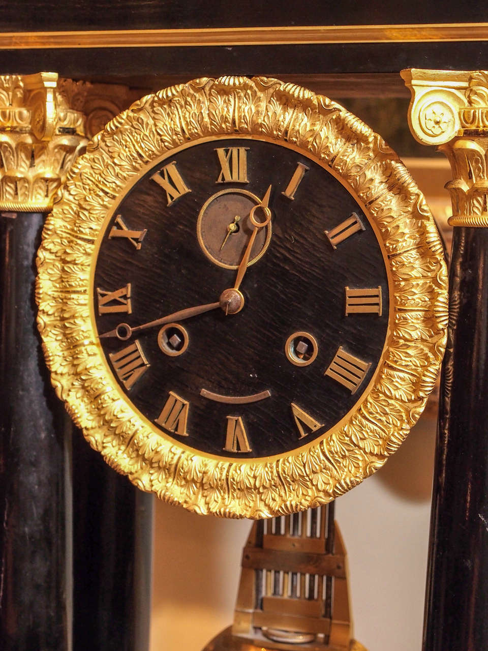 Antique French Magnificent Charles X Bronze D'Ore Clock, circa 1830-1840 In Good Condition In New Orleans, LA