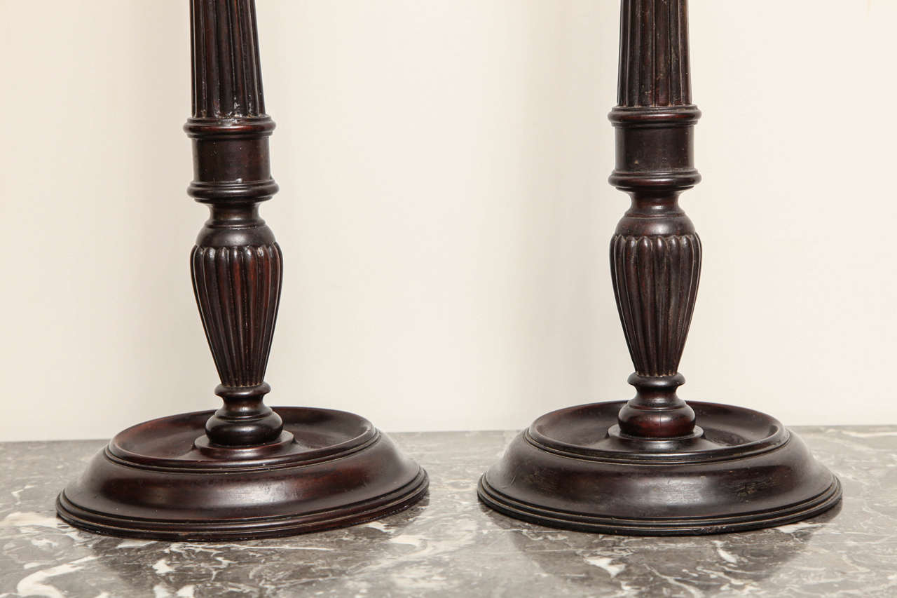 Pair of Early 19th Century English Candlesticks Converted to Lamps 3
