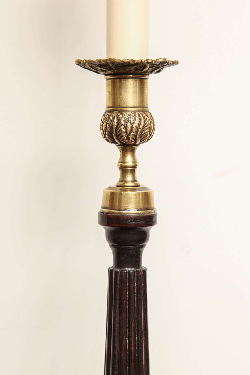 Pair of Early 19th Century English Candlesticks Converted to Lamps 5