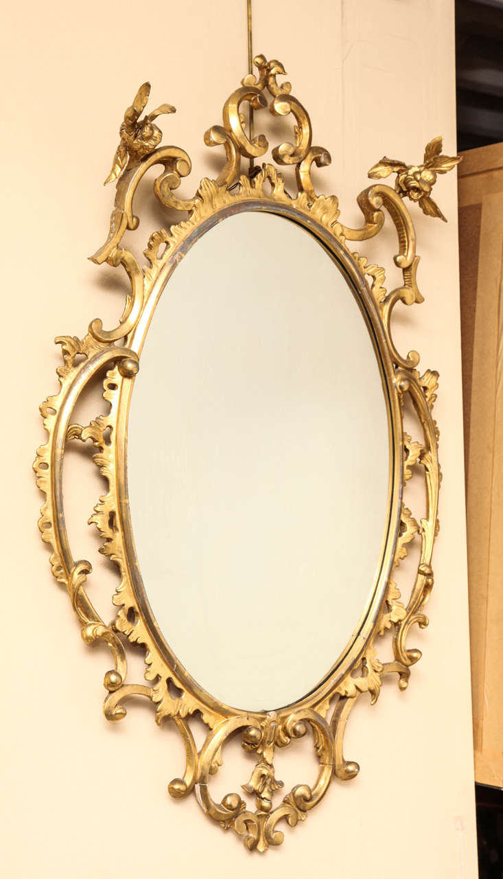 19th Century Finely Carved and Gilded English Mirror in the 18th Century Taste In Good Condition In New York, NY