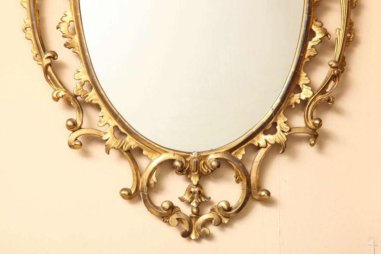 Giltwood 19th Century Finely Carved and Gilded English Mirror in the 18th Century Taste