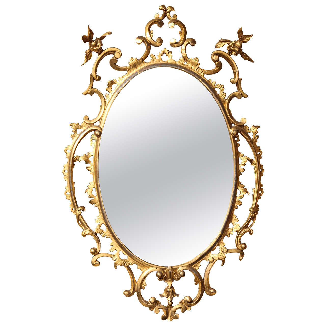 19th Century Finely Carved and Gilded English Mirror in the 18th Century Taste