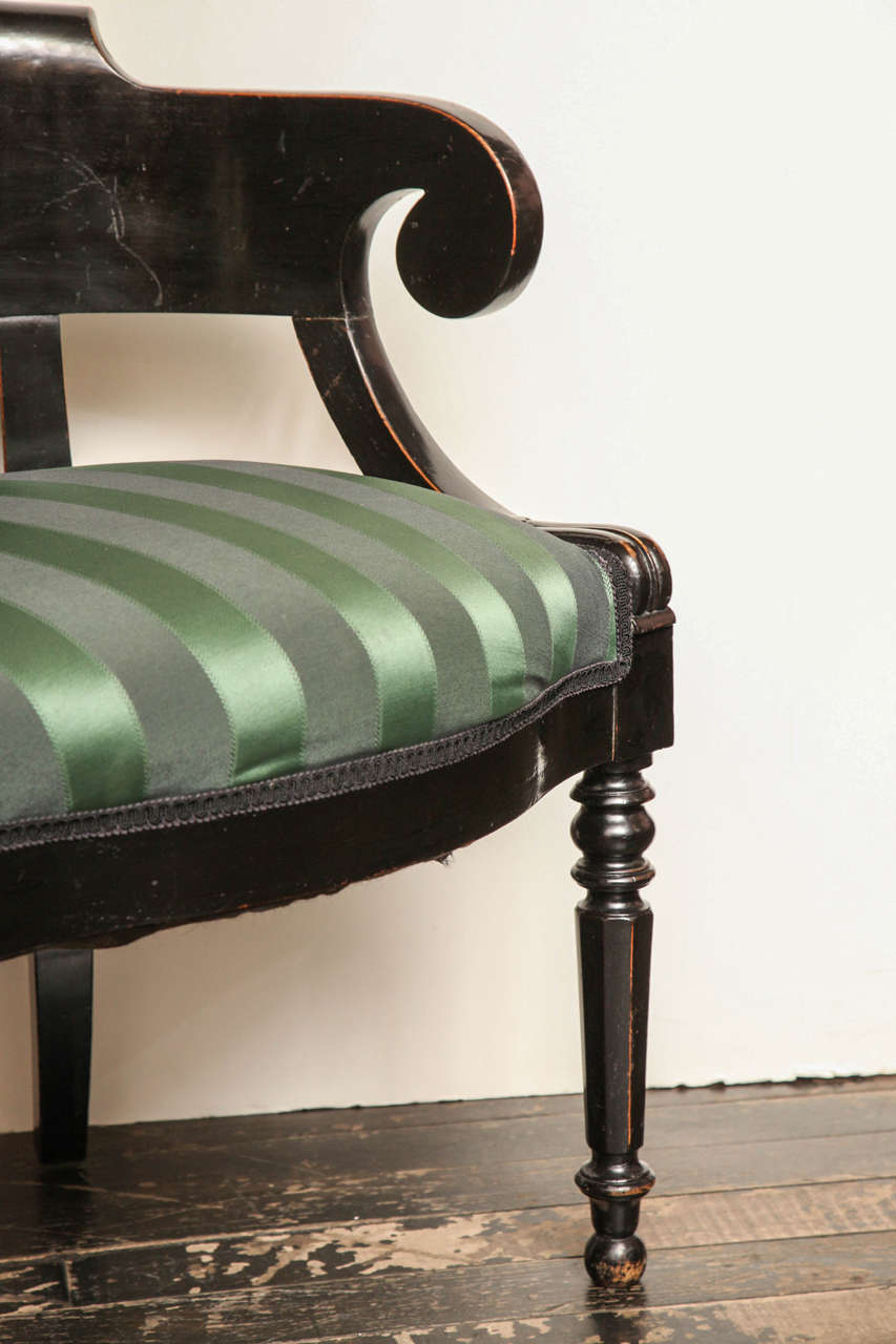 19th Century French Black Lacquer Desk Chair 1