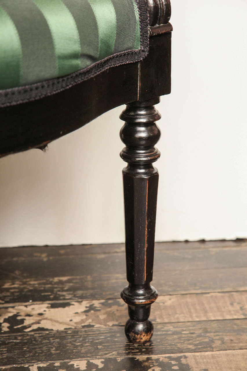 19th Century French Black Lacquer Desk Chair 2