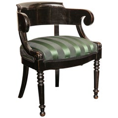 19th Century French Black Lacquer Desk Chair
