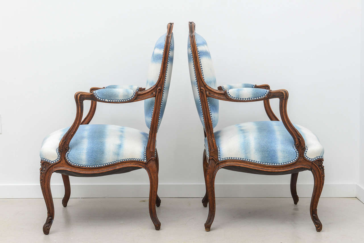 Pair of Bergères with Sky Blue Upholstery 3
