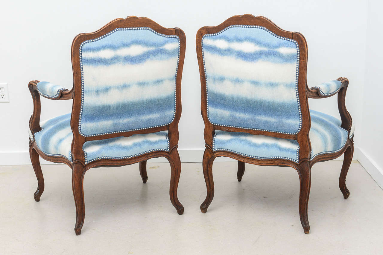 Pair of Bergères with Sky Blue Upholstery 4