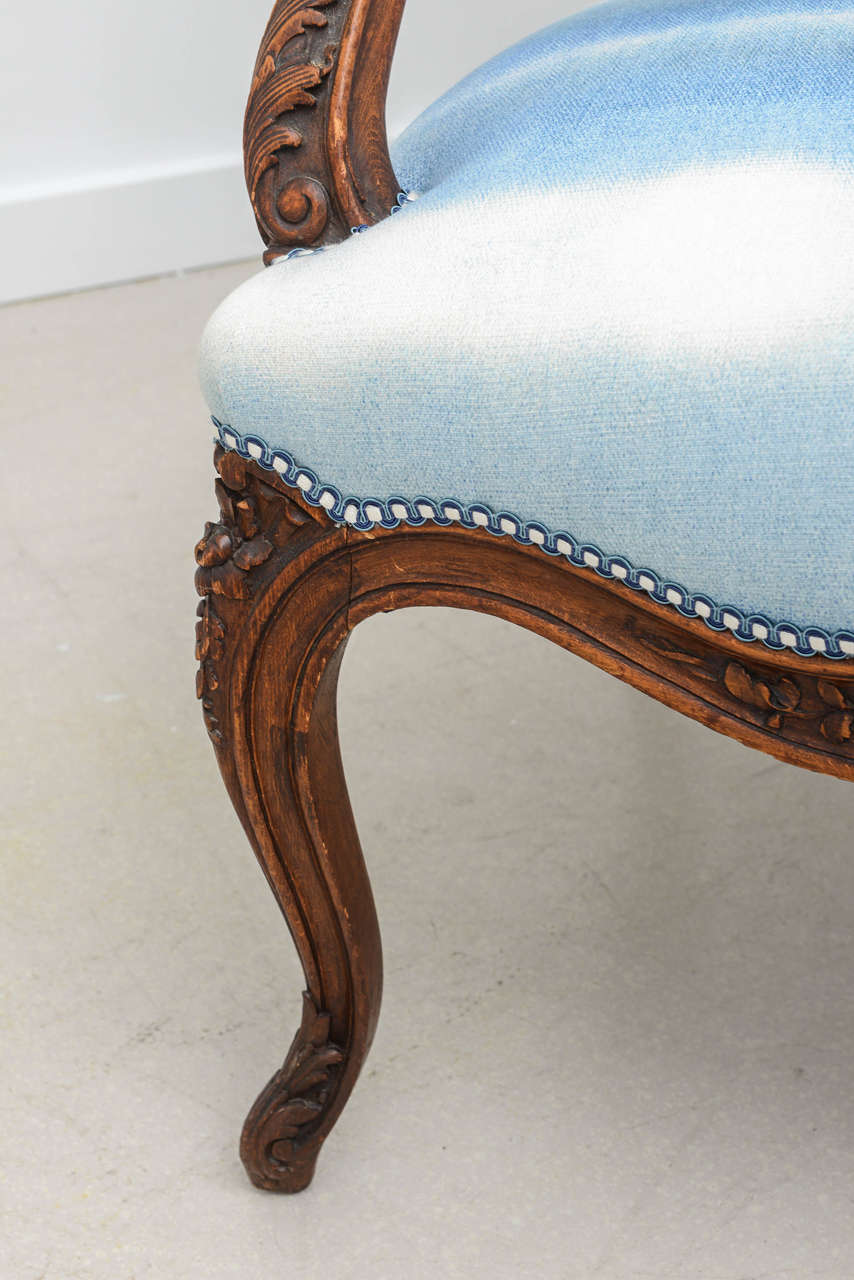 Pair of Bergères with Sky Blue Upholstery 5