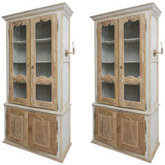 Pair of French Painted Bookcases